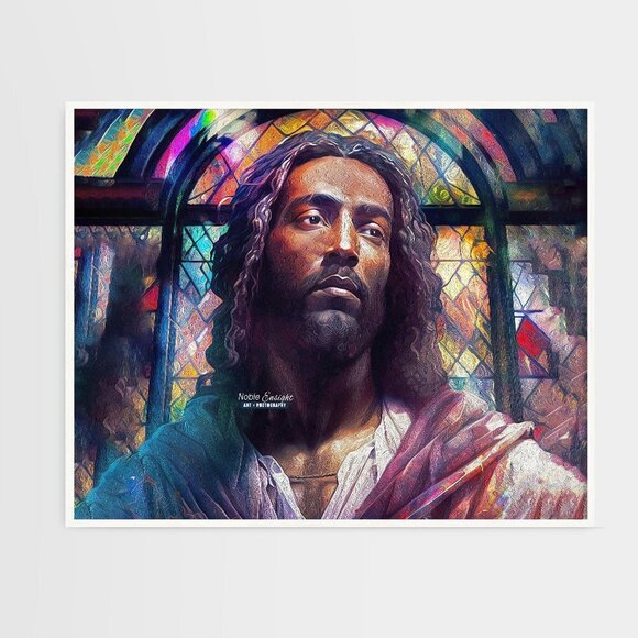 16x20 Jesus Stained Glass‎ Wall Art Watercolor Oil Painting Poster - Picture 7 of 7